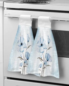 Кърпа за ръце в Ретро стил с флорални принтом, домашно кърпа за баня, впитывающее кърпа от микрофибър, Кухненски подвесная кърпа за почистване