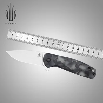 Ловен Нож Kizer Ki3471A2 Джемини Новата Дръжка Raffir със Стоманени Остриета S35VN, Туристически EDC Ножове за Мъже