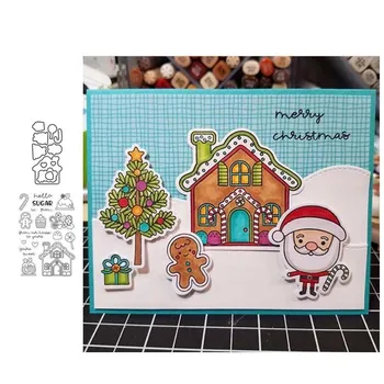 Материали за картички ръчна изработка за Дядо Коледа, набор от матрици, Шаблони за фотоалбума 