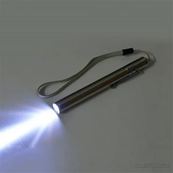 Мини LED фенерче Pen style Преносим, Използвани от лекари, Акумулаторна батерия Домашен фенерче, plug-in hybrid чрез USB, Алуминиев Бял/Топло Светлина