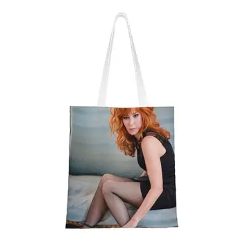 Множество пазарска чанта Mylene Farmer, дамски холщовая чанта през рамо, здрави торбички за пазаруване френска певица