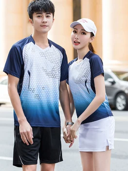 Мъжки дрехи, за бадминтон, женски корейски спортен костюм, Быстросохнущий 2023, Нова летни дрехи за тенис на маса с потребителски печат