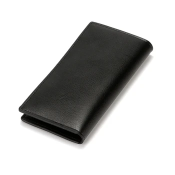 Мъжки портфейл, ретро дълъг портфейл от изкуствена кожа, двоен джоб за монети в бизнес стил