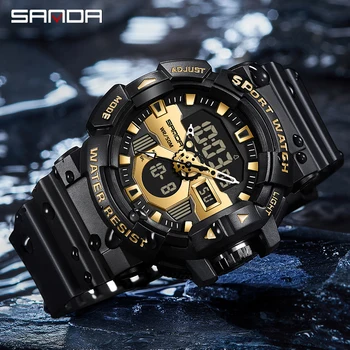 На BIANA Спортни мъжки часовници, най-добрата марка за луксозни военни кварцов часовник с двоен дисплей, мъжки водоустойчив часовник relogio masculino