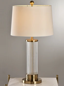 Настолна лампа със стъклена тръба, лесен модерен дизайнерски модел, дневна, нощна лампа за спални