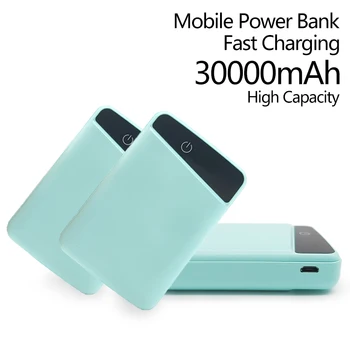 Нов портативен захранващ блок с бързо зареждане 30000mAh, дигитален дисплей, dual USB, за преносимо зарядно iPhone Power Bank