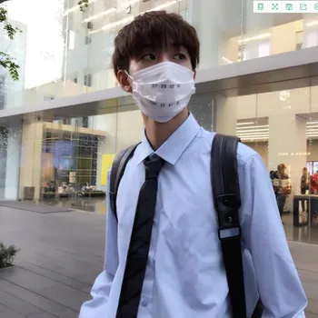 Нова бяла риза, мъжки костюм в стил колеж, риза с дълъг ръкав, мъжки студентски корейската риза в тенденция