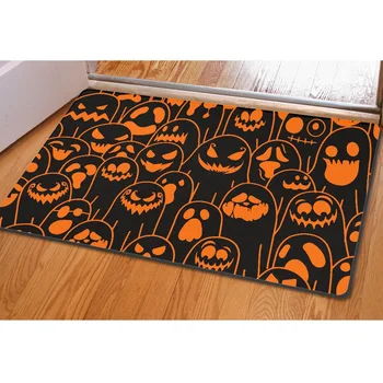 Подложка за пода с декоративен модел вещиците на Хелоуин, на Вратата, килим, килимче за пода с тиква за Хелоуин, подложка за пода с бухалка, кухненски мат