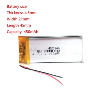Полимерно-литиева батерия от 3.7 На 452146 450 ма за малко играчки, настолни лампи, динамиката на Bluetooth