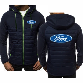Пролет-есен мъжко яке с логото на Ford Модни връхни дрехи висококачествени върховете Harajuku Ежедневни мъжки блузи, големи размери с цип
