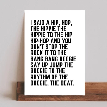 Рэперы Радват на Хип-хоп Цитат от текст на песен на Модерната Живопис върху платно, монтиран на стената художествен плакат за всекидневната, начало декор на 90-те години, Поклонението на Музикалната певицата