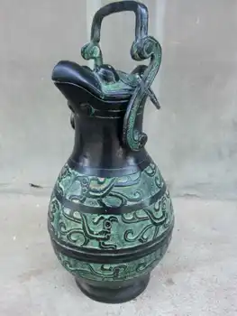 скулптура антични бронзови накити Longxin Бронзов гърне с птици, Мебели за дома, луксозен подарък фестивални подаръци за предпочитане