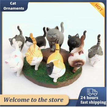 Сладка мини-модел играчки за котки от PVC, японски камбанка, играчка за котки, творчество, прекрасна украса за бродерия, подарък за маса, Украса за дома