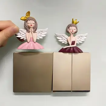 Стикер на ключа, самозалепващи 3D Момиче-ангел от синтетична смола, залепваща момиче-ангел, украса за кухненско хладилника decoración hogar