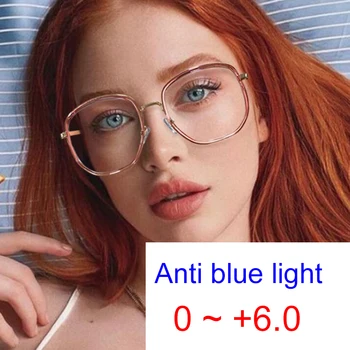 Стилни дамски слънчеви Очила за старческо със синьо светофильтром, кръгли очила, които правят компютърно цифрово напрежение в очите, дамски очила за четене + 1,5