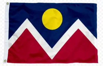 Стоки с флага на града Денвър Колорадо САЩ 3X5 ФУТА 150X90 см, индивидуален дизайн, банер за хоби, флаг