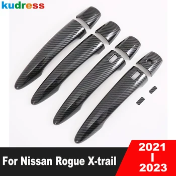 Тампон Върху Дръжката на вратата на Nissan Rogue X-trail 2021 2022 2023 Карбоновые Автомобилни Страничните Дръжки, Ключалки, Режийни Аксесоари За Леене