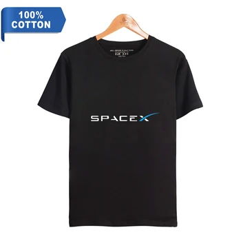 Тениски SpaceX, Мъжка тениска Унисекс с кръгло деколте, 100% Памук, Дамски Лятна Тениска с къс ръкав, Ежедневни Облекла Harajuku SpaceX