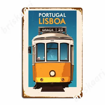 Туристически плакати Лисабон Португалия Метални табели плакат Гараж клубни стикери Кръчма Лидице знак на поръчка плакат