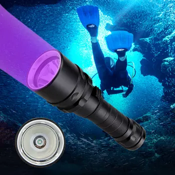 Фенерче за гмуркане 365-395нм УЛТРАВИОЛЕТОВА лилаво фенер, подводен водоустойчив led фенерче, детектор на петна от урина, на Лов за скорпиони