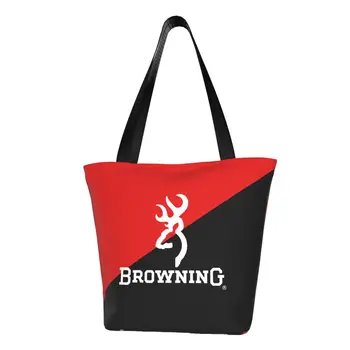 Чанта за покупки от рециклиране на Browning, дамски холщовая чанта-тоут, преносими хранителни чанти за купувачи