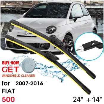 Четка за Чистачки Предно Стъкло на Колата на Предното Стъкло, Гума Силикон Чистачка За Fiat 500 2007-2016 LHD/RHD 24 