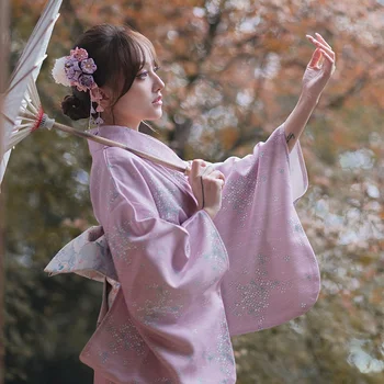 Японското женското кимоно Елегантна Традиционната рокля-кимоно Юката с флорални принтом, униформи Хаори, Ретро с костюм за изяви FF3793