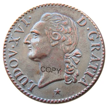 1788 W Франция Копирни монети от мед