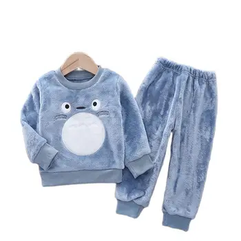Зимни комплекти пижам за малки момчета и Момичета 2023 Есенна мода фланелевая руното облекло Детска пижама с анимационни Мечка Детски дрехи