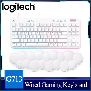 Оригиналната жичен детска клавиатура Logitech Aurora G713 световна премиера с подсветка, USB RGB 87 клавиши TKL Клавиатура с поставка за дланите