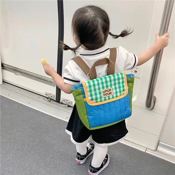 Чанта за майките, за родители и деца, сладко детска раница, ватиран памук стил мозайка, чанти за излизане голям капацитет