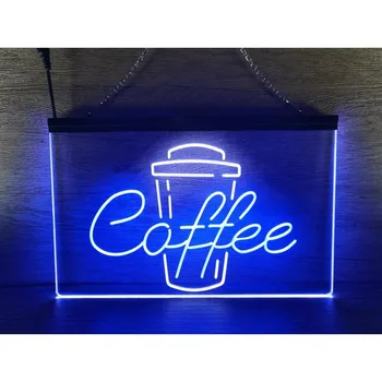 Чашата за кафе за домашен интериор Двуцветен led неонова реклама 